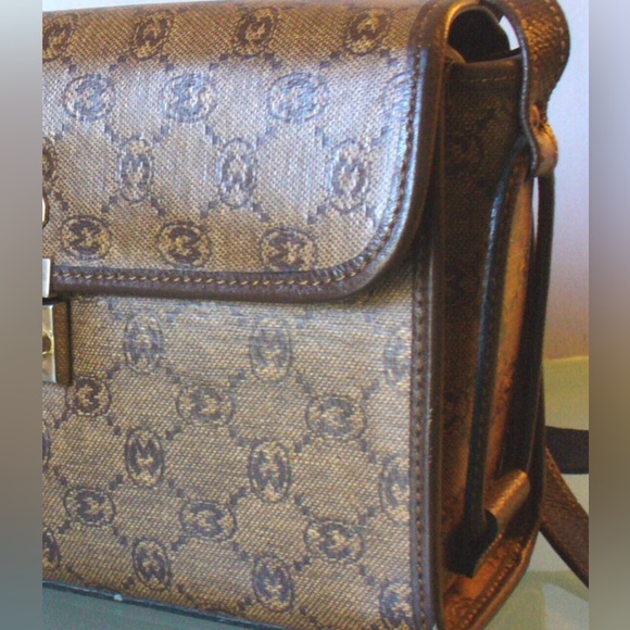 Morabito Brown Vintage Paris Monogram Crossbody/Shoulder Bag - Picture 6 of 10